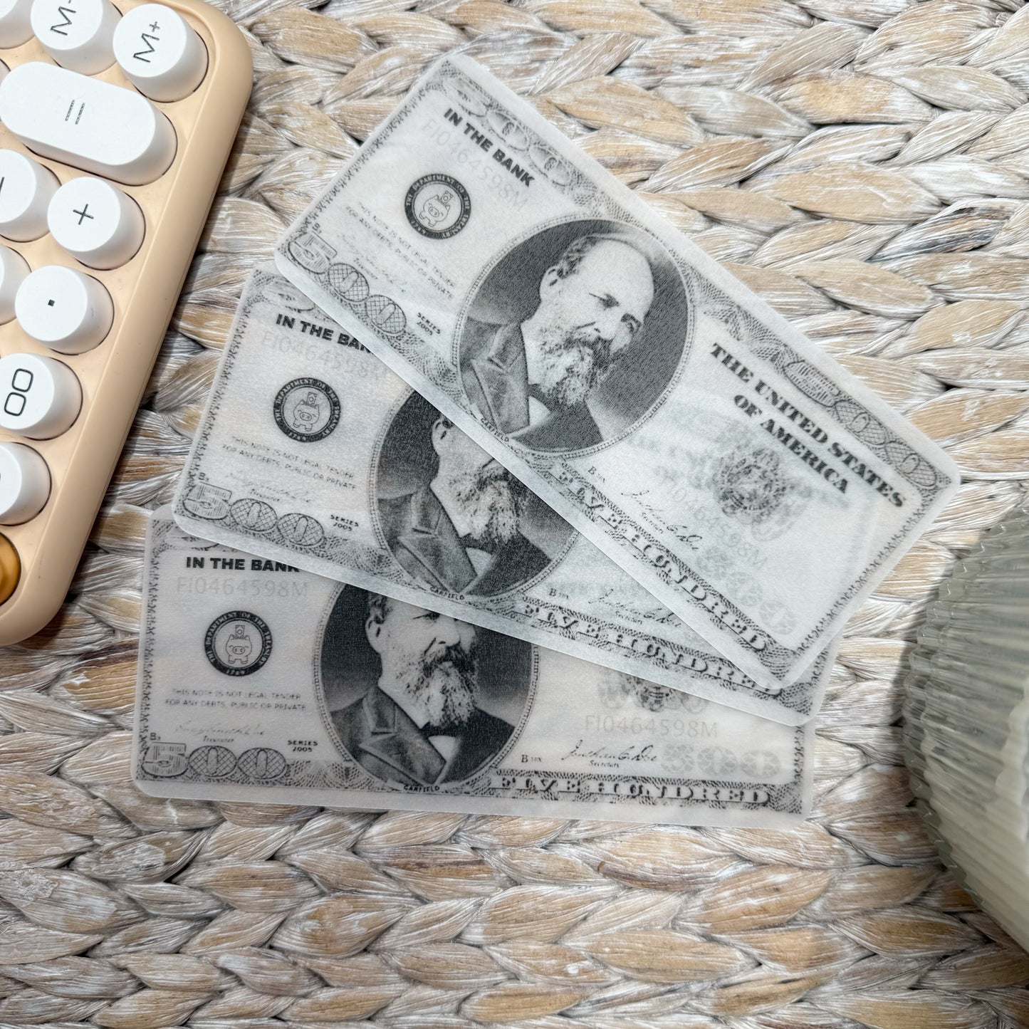 Vellum Matte Laminated Placeholders - Set of 3