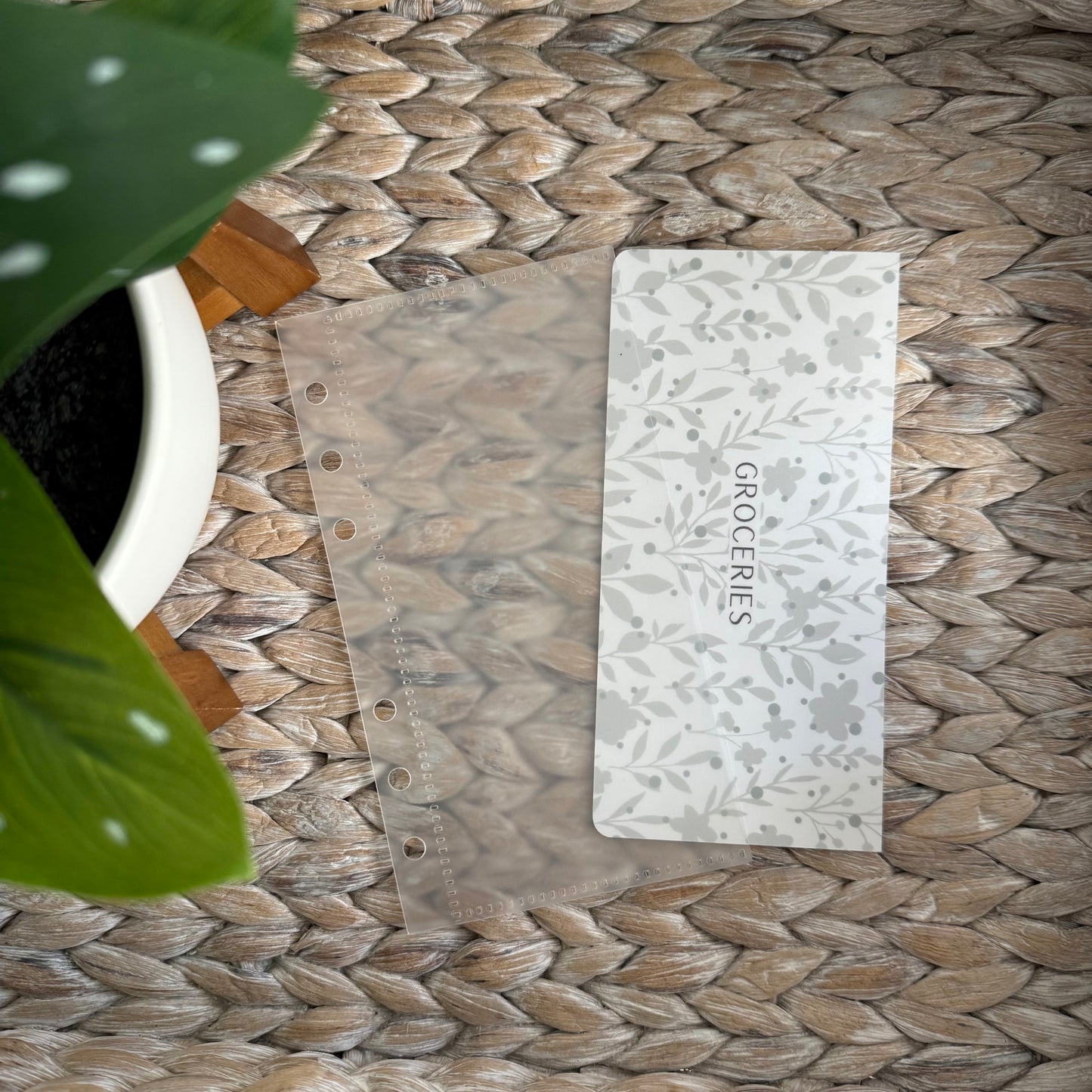 Grey Floral Print A6 Cash Envelopes